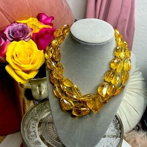 REBECCA COLLINS VINTAGE 3STRAND AMBER NECKLACE